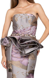 Terani 2011E2097 Dress Taupe-Rose