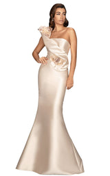 1 of 4 Terani 2011E2424 Dress Champagne