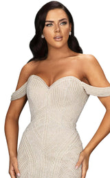 3 of 4 Terani 2011GL2175 Dress Silver-Pearl