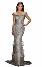 1 of 4 Terani 2011GL2176 Dress Silver