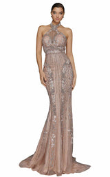 1 of 4 Terani 2011GL2182 Dress Blush-Silver