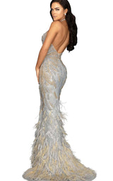 2 of 4 Terani 2011GL2211 Dress Gunmetal-Cream