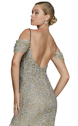 4 of 4 Terani 2011GL2213 Dress Taupe-Silver