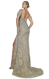 2 of 4 Terani 2011GL2213 Dress Taupe-Silver
