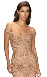 3 of 4 Terani 2011GL2221 Dress Champagne-Bronze