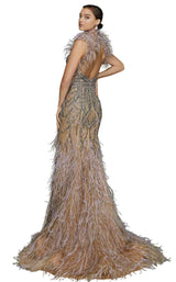 2 of 4 Terani 2011GL2423 Dress Taupe-Lavender