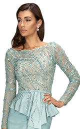 3 of 4 Terani 2011M2116 Dress Sage