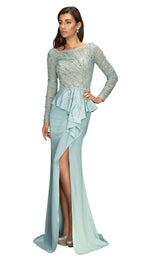 1 of 4 Terani 2011M2116 Dress Sage