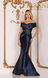 4 of 9 Terani 2011M2159 Dress Navy-Navy