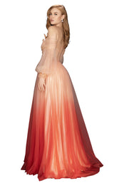 2 of 4 Terani 2011P1075 Dress Peach-Ombre