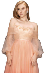 3 of 4 Terani 2011P1075 Dress Peach-Ombre