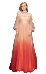 1 of 4 Terani 2011P1075 Dress Peach-Ombre