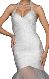 3 of 4 Terani 2011P1147 Dress Ivory-Silver