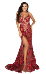 1 of 4 Terani 2011P1153 Dress Red-Nude