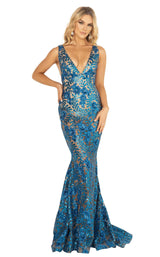 1 of 4 Terani 2011P1154 Dress Royal-Nude