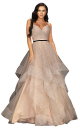 1 of 8 Terani 2011P1200 Dress Blush-Black