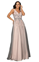 1 of 4 Terani 2011P1207 Dress Silver-Blush