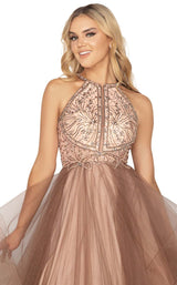 8 of 9 Terani 2011P1217 Dress Dusty-Blue-Mocha