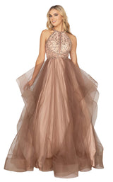2 of 9 Terani 2011P1217 Dress Dusty-Blue-Mocha
