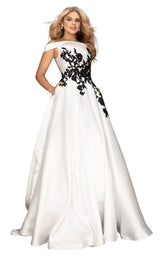 2 of 8 Terani 2011P1229 Dress Ivory-Black