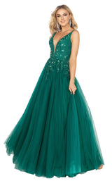 1 of 4 Terani 2012P1412 Dress Dark-Emerald