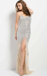 11 of 17 Jovani 4247 Silver/Nude