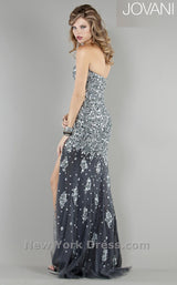 12 of 29 Jovani 4247 Silver/Gun Metal