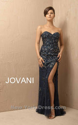 9 of 29 Jovani 4247 Navy/Navy