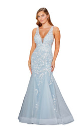 1 of 3 Amarra 20180 Dress Ivory-Light-Blue