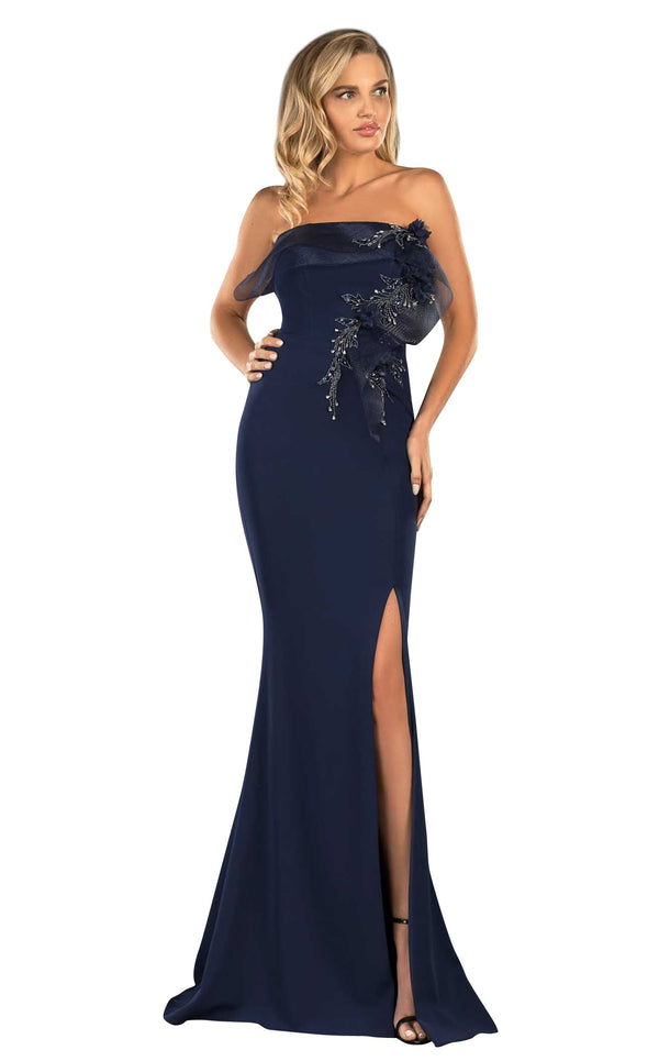 Terani 2021E2818 Dress Navy