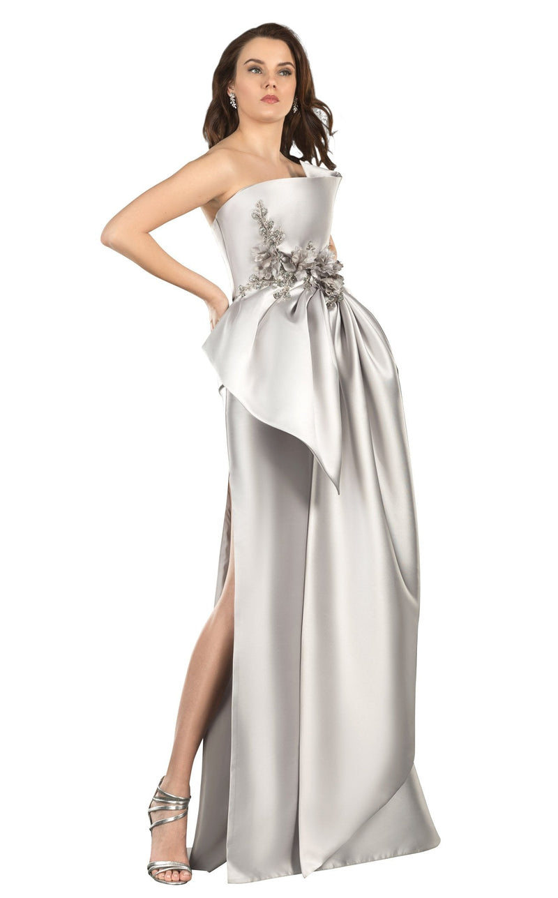 Terani 2021E2876 Dress Silver-Taupe