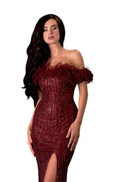 3 of 4 Terani 2021GL3156 Dress Wine-Rose