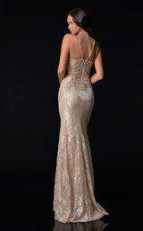2 of 4 Terani 2027E2930 Dress Silver-Nude