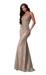 1 of 4 Terani 2027E2930 Dress Silver-Nude