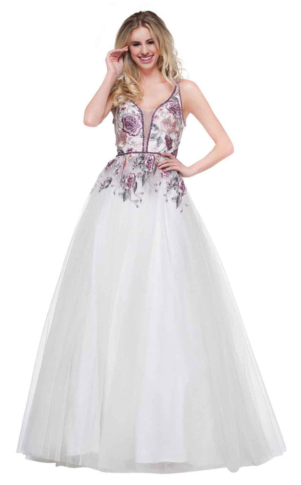 Colors Dress 2061 White/Purple