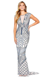 1 of 4 Amarra 20903 Dress Nude-Blue