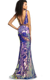 Johnathan Kayne 2092 Dress Purple-Multi