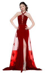 2 of 8 Colors Dress 2095 Dark Red