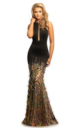 1 of 8 Johnathan Kayne 2104 Dress Black-Multi