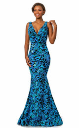 Johnathan Kayne 2106 Dress Aqua-Multi
