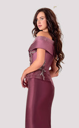 4 of 4 Terani 2111C4560 Dress Mauve-Wine