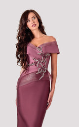 3 of 4 Terani 2111C4560 Dress Mauve-Wine