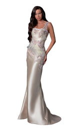 1 of 4 Terani 2111E4744 Dress Almond-Champagne