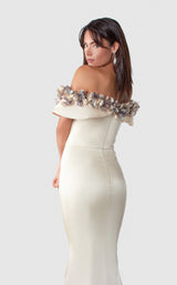 4 of 4 Terani 2111E4749 Dress Cream-Champagne