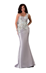 1 of 4 Terani 2111E4760 Dress Silver-Sage