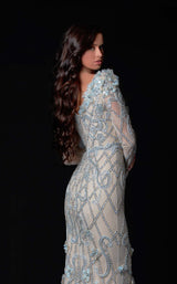 4 of 4 Terani 2111GL5021 Dress Champagne-Blue