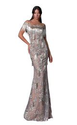 1 of 4 Terani 2111GL5036 Dress Silver-Sage-Blush