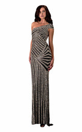 1 of 4 Terani 2111GL5044 Dress Black-Gold