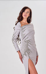 6 of 8 Terani 2111M5263 Dress Silver