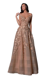 1 of 4 Terani 2111M5265 Dress Light-Mocha